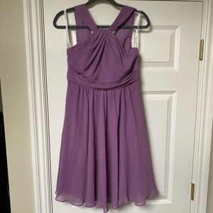 David’s Bridal purple bridesmaid dress